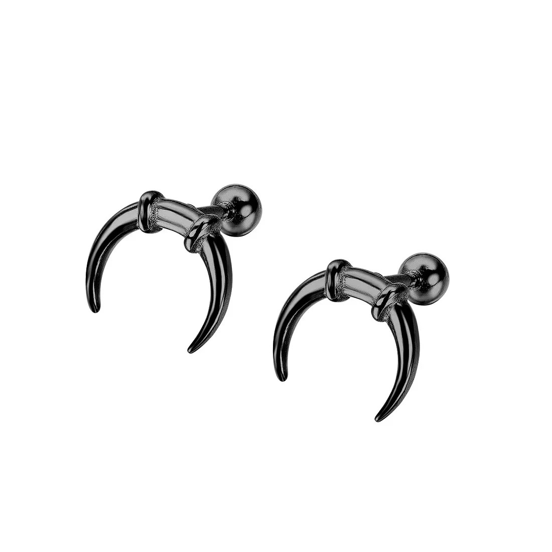 

DARHSEN Punk Men Stud Earring Black Silver color Stainless Steel Fashion Jewelry Gfit