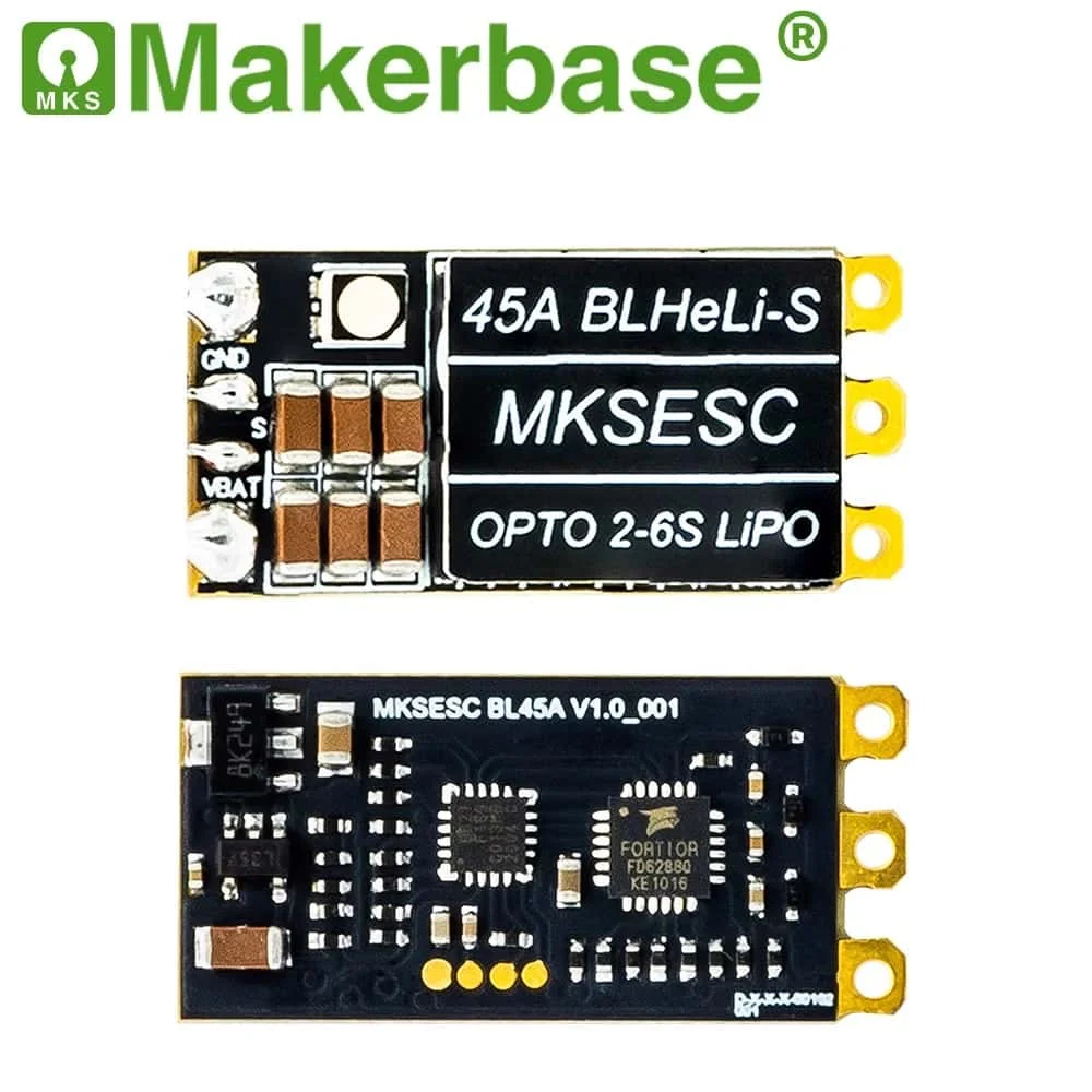 Makebase BLHeLi-S Бесщеточный мини-регулятор с открытым исходным кодом EFM8BB21F16G с 45 А, 6,6 г, поддерживает цифровой дроссель DShot 150300600 (art.: 3920cf5a6fa63) - 3920cf5a6fa63