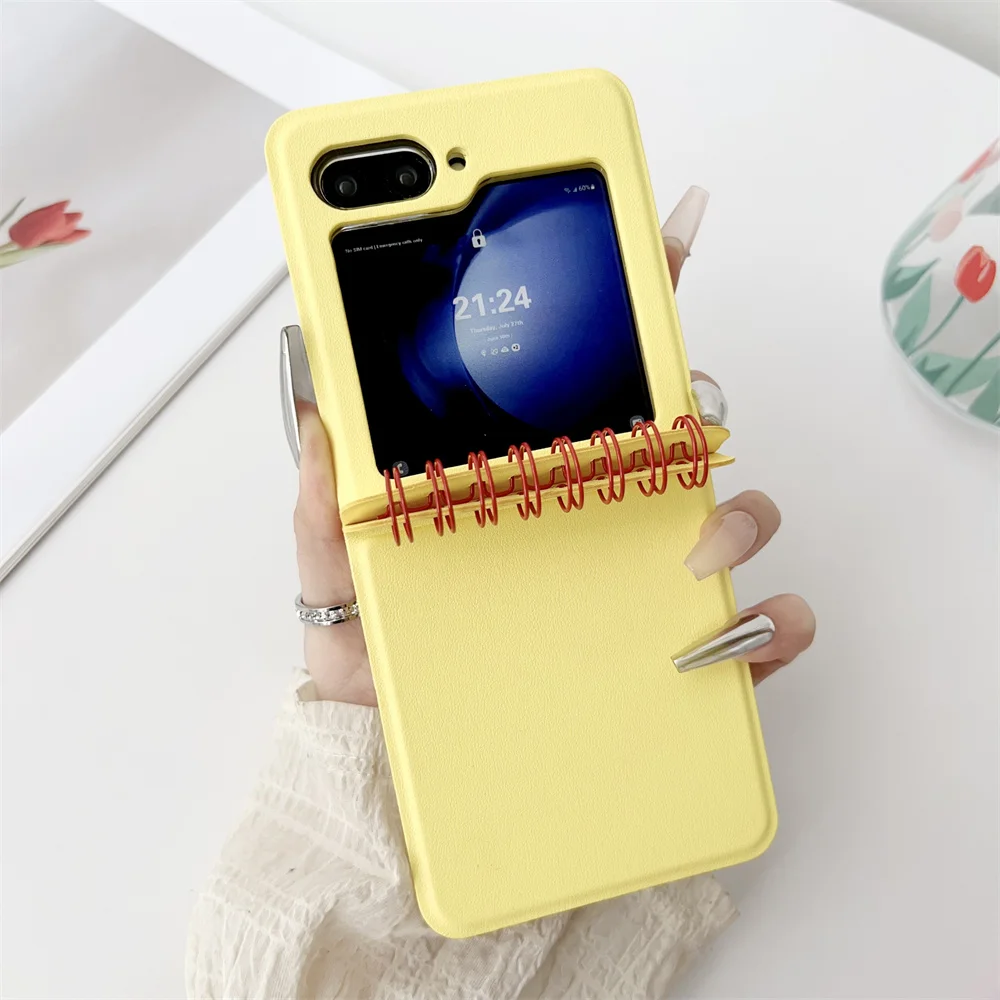 Чехол для телефона в стиле спирального ноутбука Samsung Galaxy Z Flip 6 5 4 3 Flip6 Flip5 Flip4 Flip3 5G