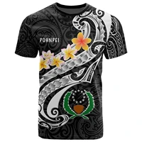 men ladies short sleeve polynesian pohnpei culture tribal island retro tattoo 3d shirt summer streetwear