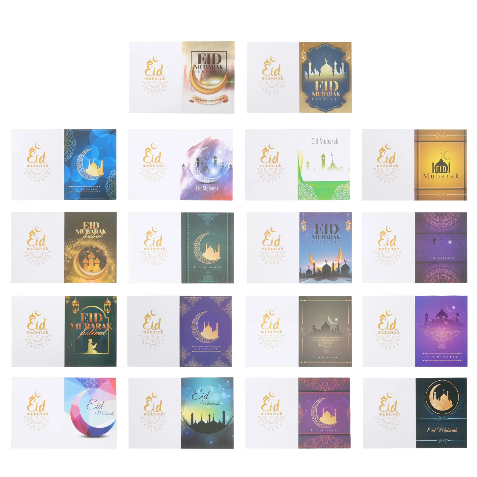 

20 Pcs Eid Themed Blessing Cards Creative Paper Gift Cards Greeting Cards