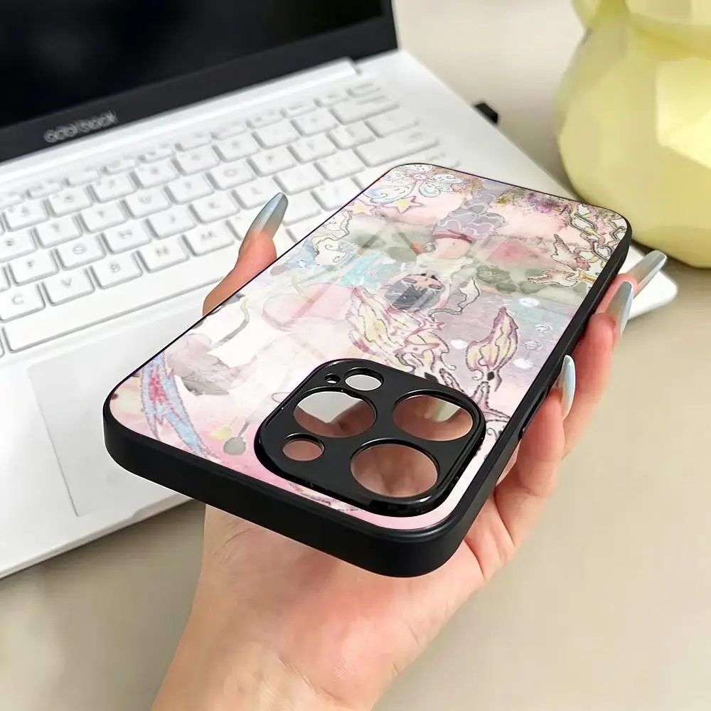Фото Чехол Aya T-Takano для iPhone 17 Air 16 E 15 Plus Pro Max, стеклянная крышка-рамка, жесткий корпус №2