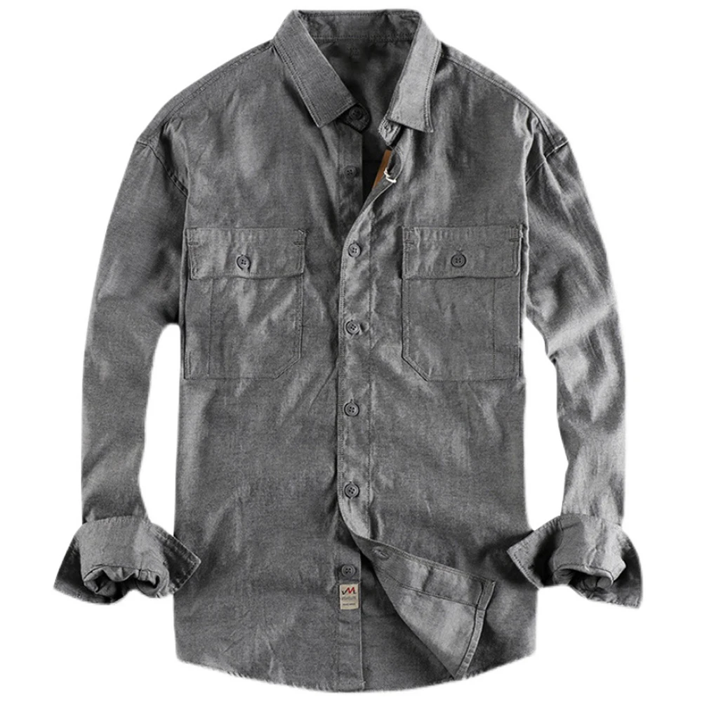 

Мужская деловая рубашка, однотонная Модная рубашка в американском и Европейском стиле, размеры до 4XL, весна-осень