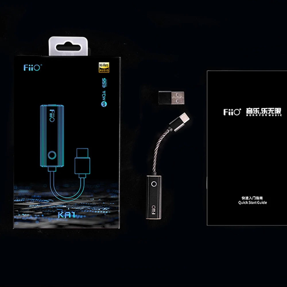 Аудио кабель FiiO JadeAudio KA1 внешний/переходник на 3 5 мм USB DAC AMP адаптер MQA ES9281AC Pro Chip PCM
