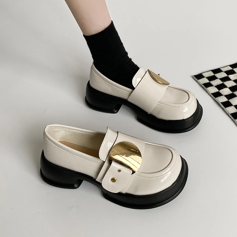 

Туфли дерби женские на платформе, меховые кроссовки с закрытым носком, без застежки, повседневная обувь в британском стиле, Дерби