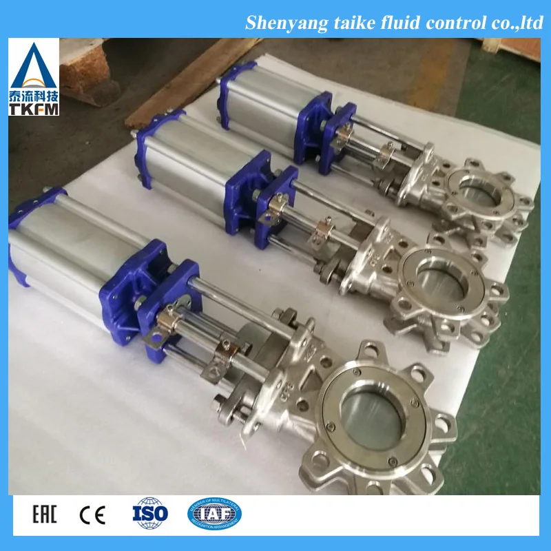 TKFM промышленный dn125 pn16 фланец из нержавеющей стали пневматический скользящий нож