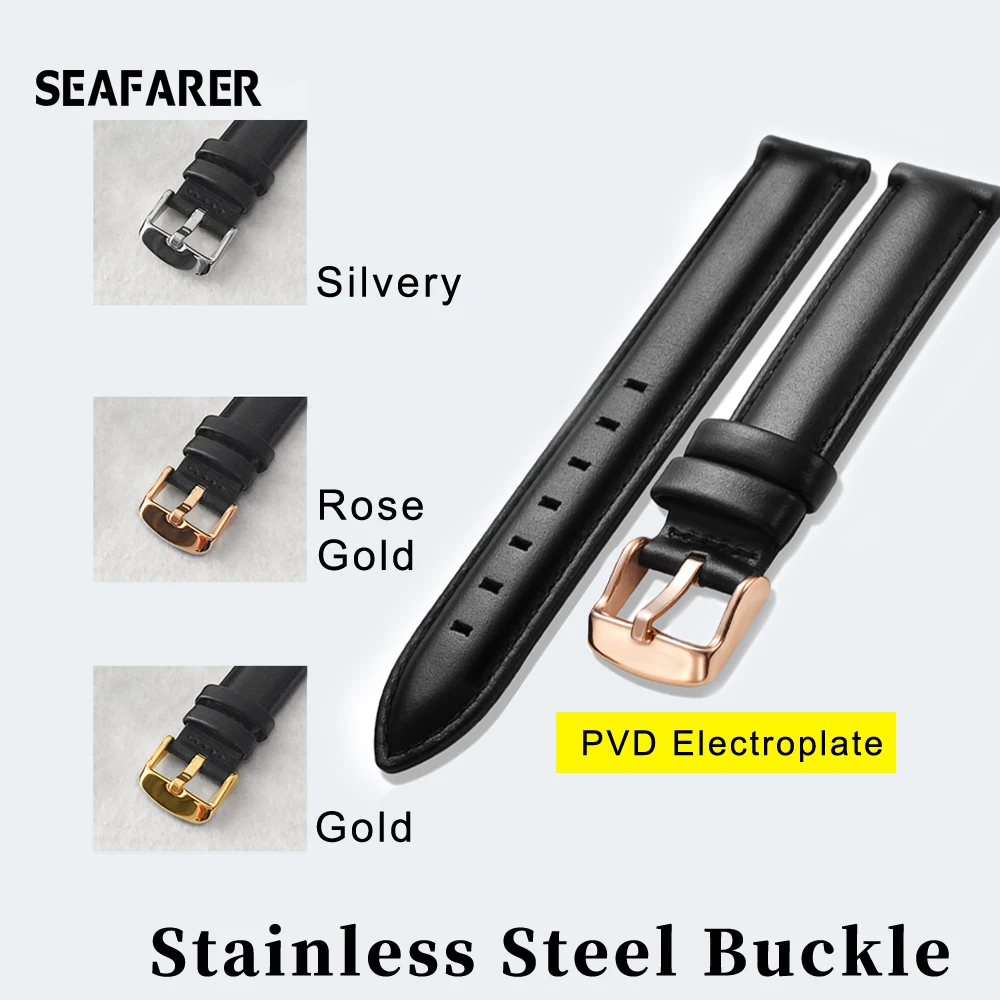 Genuine Leather Watch Band  Rose Gold Clasp Watchband  20mm 22mm 24mm for DW Daniel Wellington Omega Watch Strap Watch Bracelet