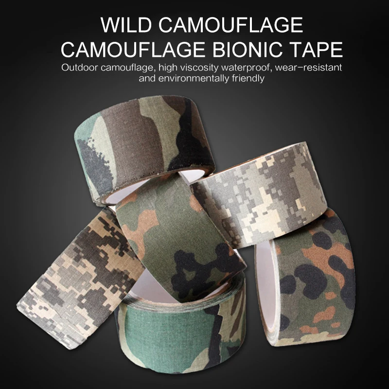 

5m Camouflage Elastic Bandage Hunt Disguise Elastoplast Wrap Tape Self Adhesive Sports Protector Ankle Knee Finger Arm Bandage