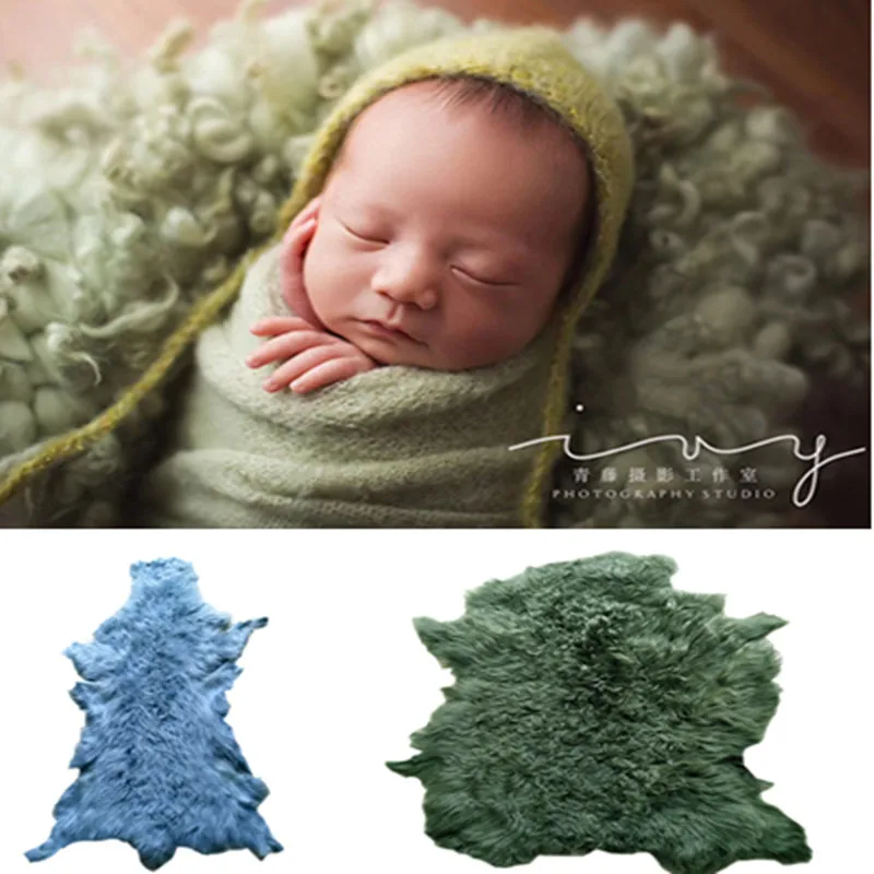 Фон для фотосъемки новорожденных из искусственного меха коврик одеяло студийные