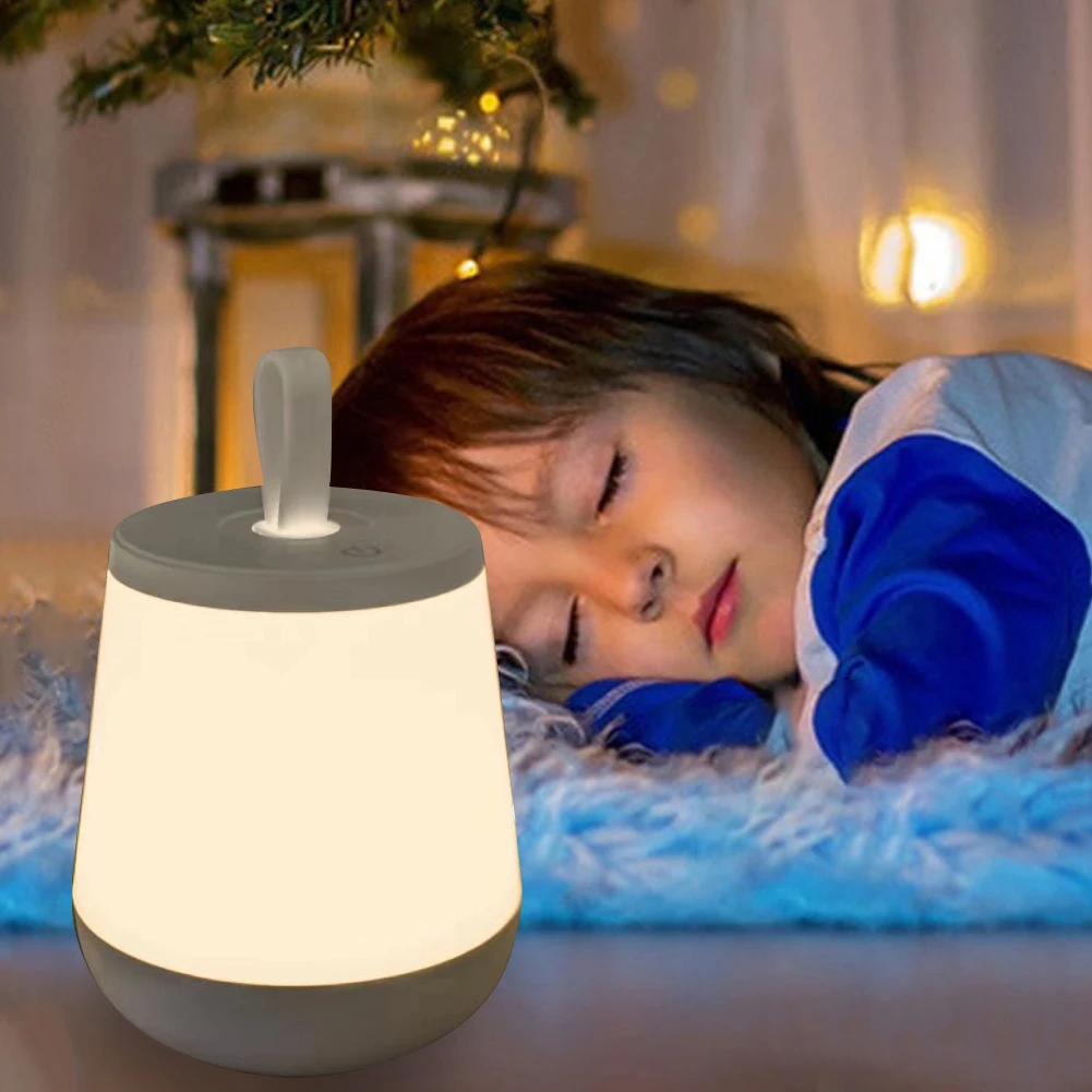 

Remote Control Night Light Desktop Home RGB LED Touch Bedroom Sleep Rechargeable Portable Handle Adjustable For Kids Room