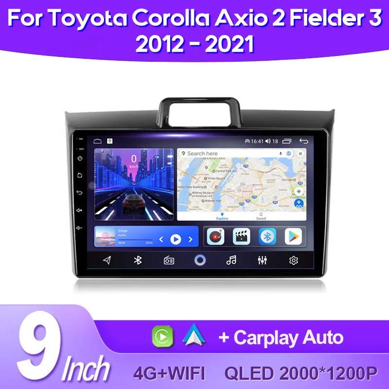 Автомобильный радиоприемник QSZN для Toyota Corolla Axio 2 Fielder 3 E160 2012-2021 2K QLED Android 13