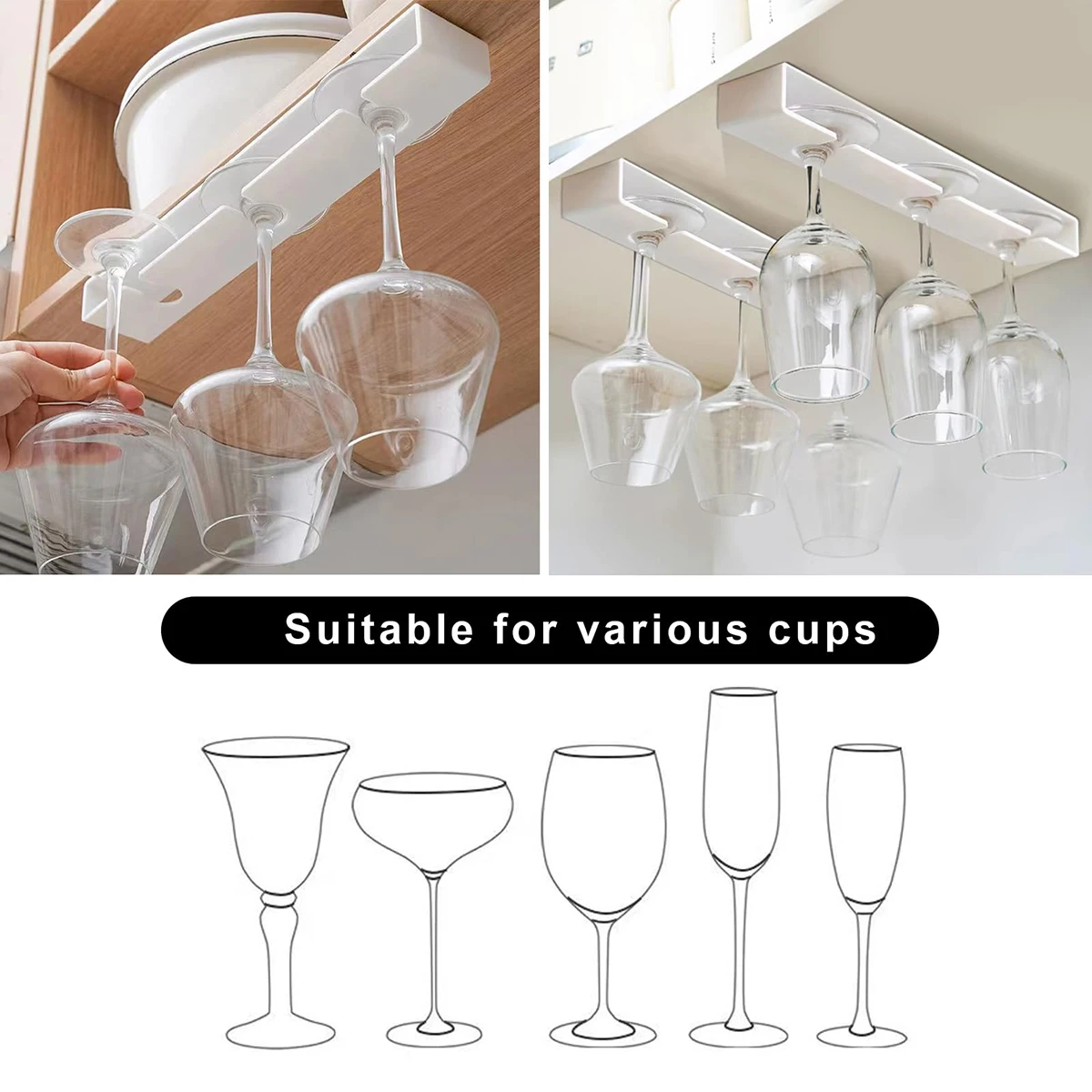 Подвесной держатель для бокалов вина под шкафом стойка подвесная полка