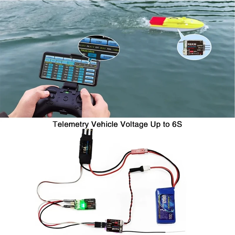 8-канальный мини-приемник R8XM 2 4 ГГц встроенное телеметрическое напряжение