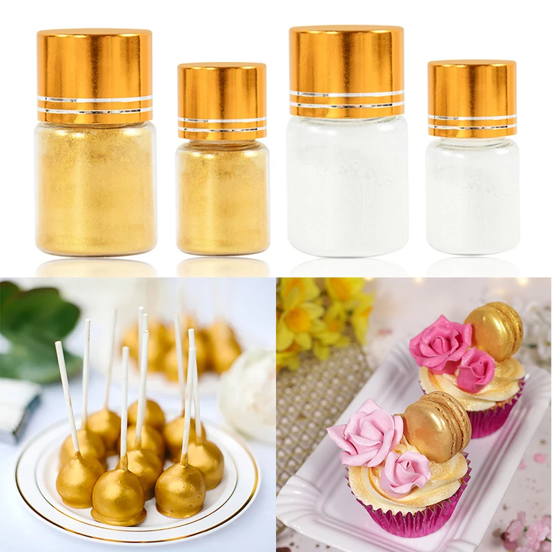 2. Блестящий Порошок для украшения тортов золотого и серебряного цвета |