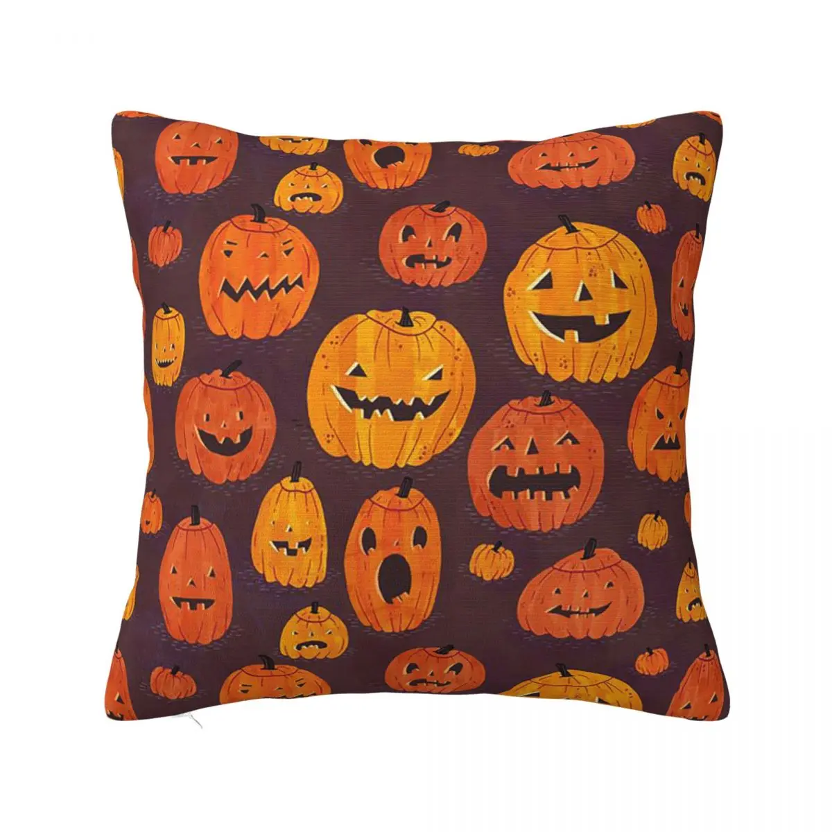 

Halloween Happy Pillowcase Printing Polyester Cushion Cover Decoration Pumpkin Pillow Case Cover Home Zippered 40*40cm