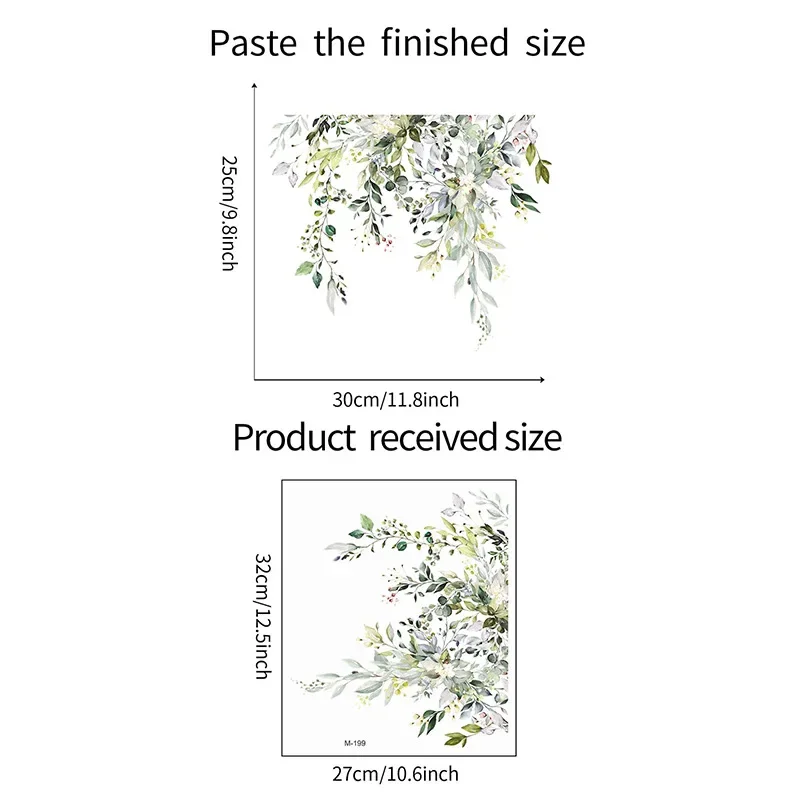 

Настенные наклейки зелёные листья растения