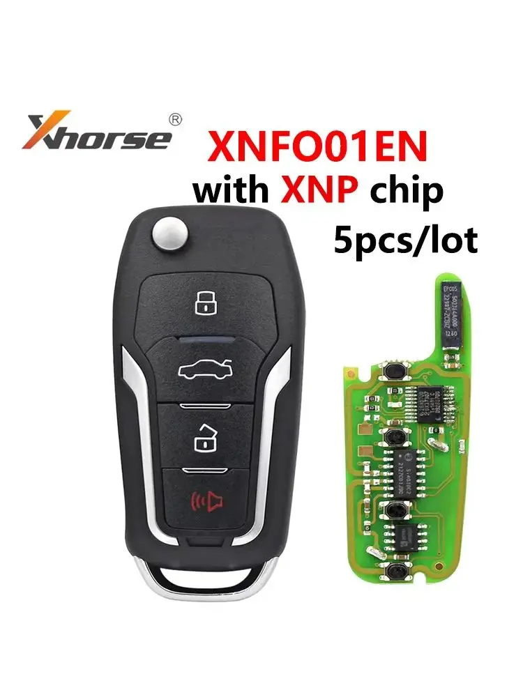 

5 шт. XN Series Xhorse VVDI XNFO01EN беспроводной универсальный дистанционный ключ с чипом XNP для Ford Style Flip английская версия