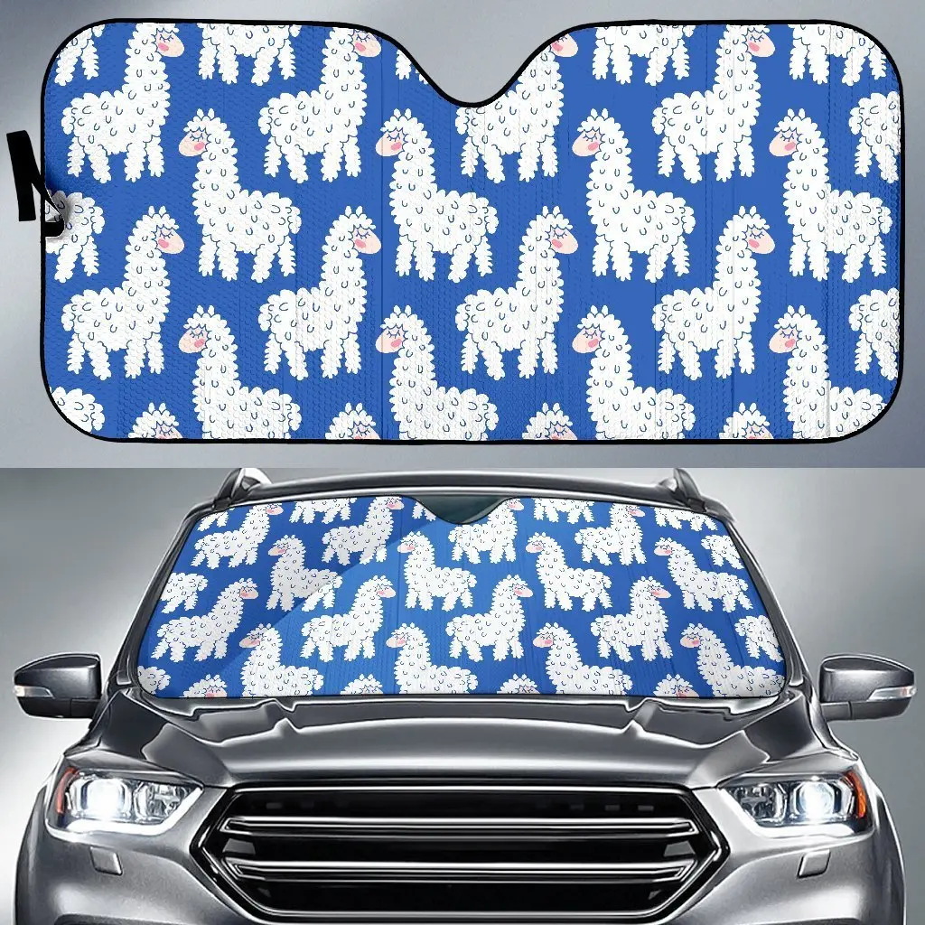 

Alpaca Print Pattern Auto Sun Shade Car Windshield Window Cover Sunshade