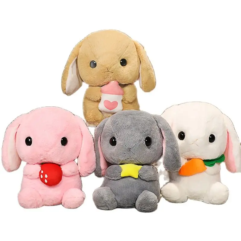 

Kawaii long ear bottle rabbit plush toys doll pillow imitation rabbit fur fabric PP cotton filling sofa cushion Christmas gifts