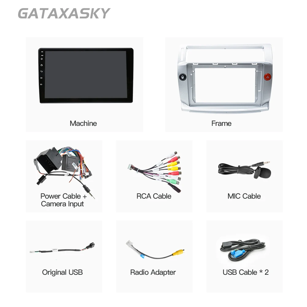 GATAXASKY 9''Android 10.0 Car Radio For Citroen C4 C-Triomphe C-Quatre 2004-2014 Multimidia Video  Carplay RDS DSP GPS Navigaion images - 6