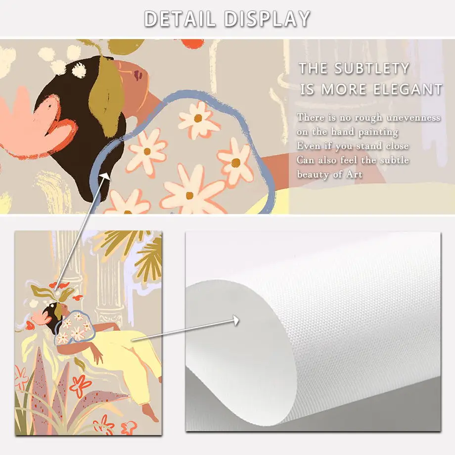 Абстрактная ленивая женщина танцевальный цветок лимон Папайя фрукты настенный