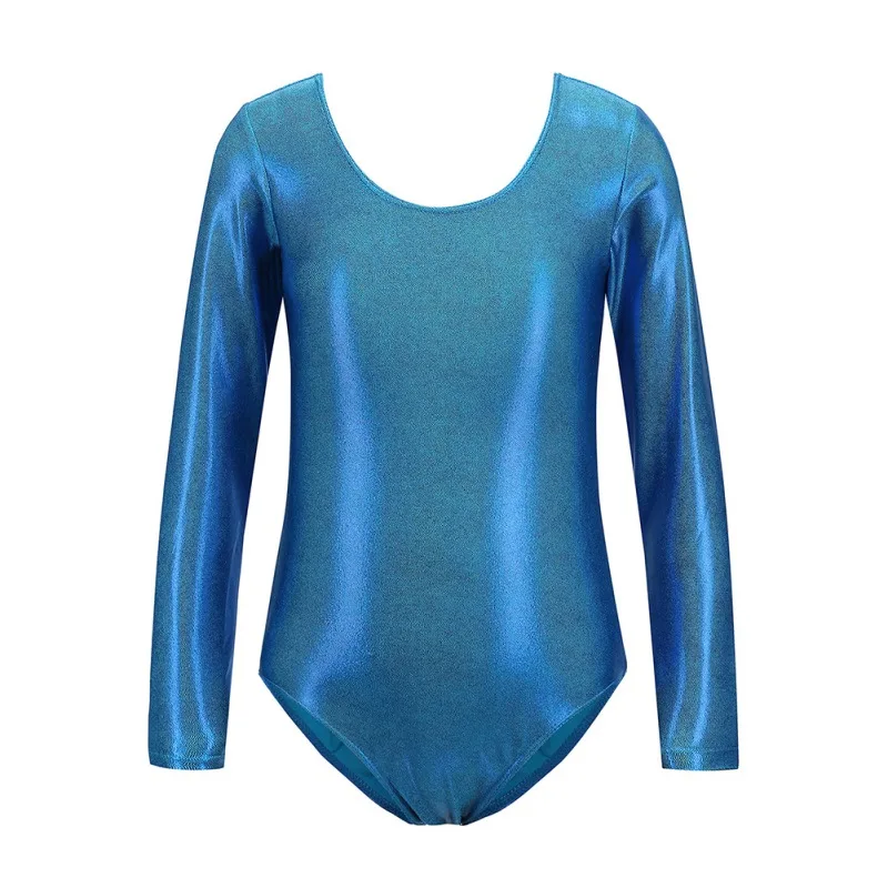 

Children Girls Gym Clothes Latin Dance One Piece Breathable Dress Colorful Gymnastics Ballet Dance Long Sleeve Bodysuit