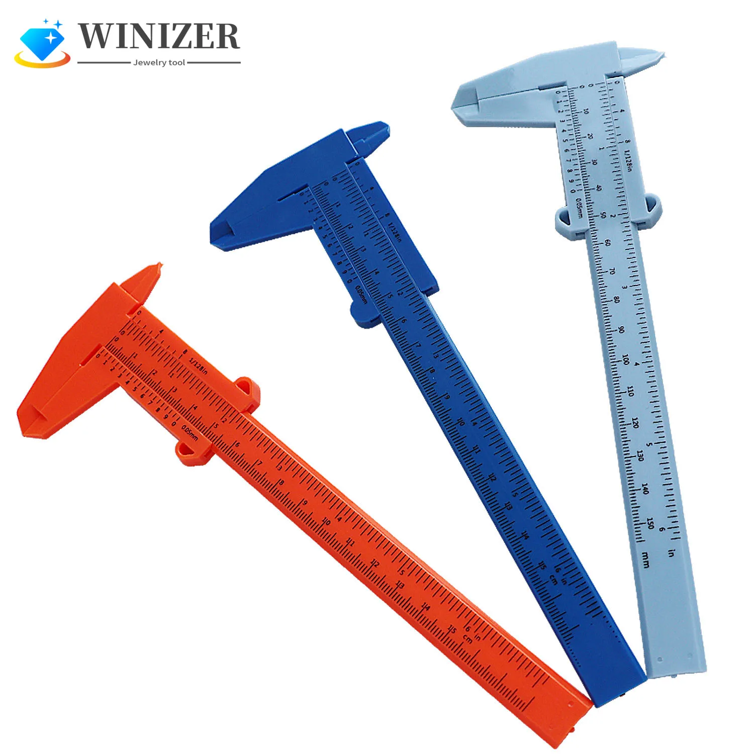

80MM Mini Plastic Vernier Caliper Double Scale Sliding Gauge Measurement Tool For Student Office Jewelers Ruler Micrometer