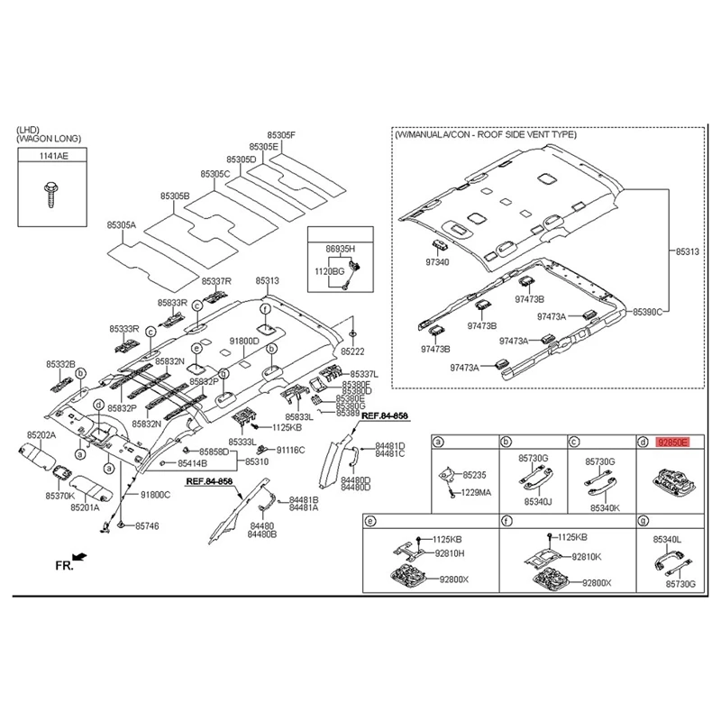 92870-4H100 серая автомобильная лампа для чтения Hyundai I800 Imax H1 Starex 2007-2015 928704H100TX