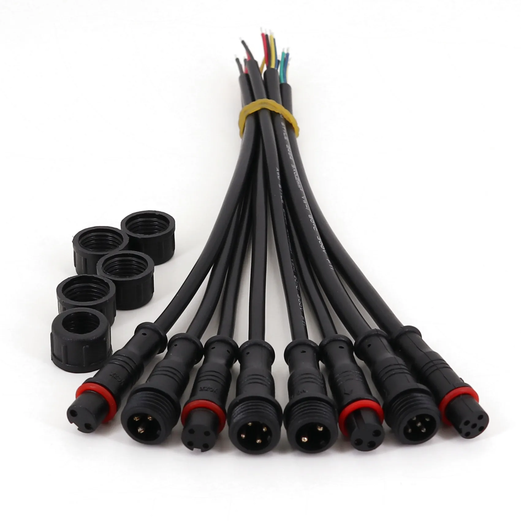 

5/10 пар небольшого размера, водонепроницаемый 2/3/4/5-контактный разъем для мужчин и женщин, 20 см, светодиодная лента, кабельный разъем