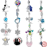 925 silver dolphin mermaid shell pineapple flamingo tree snowflake pendant fit original brand charms bracelet diy bead jewelry