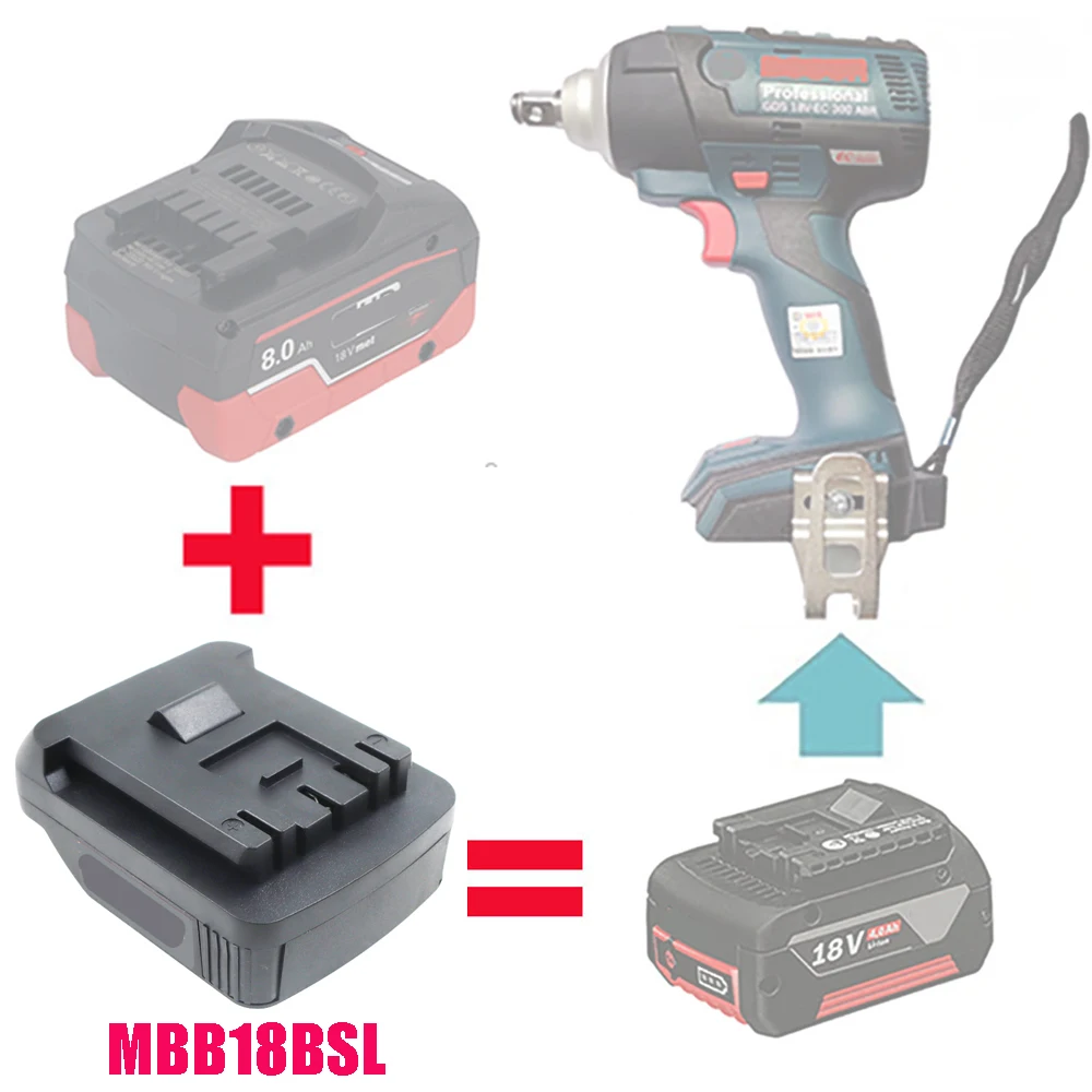 Адаптер конвертер MBB18MTL MBB18DWL MBB18HTL для батареи Metabo Makita DeWalt Bosch и Milwaukee