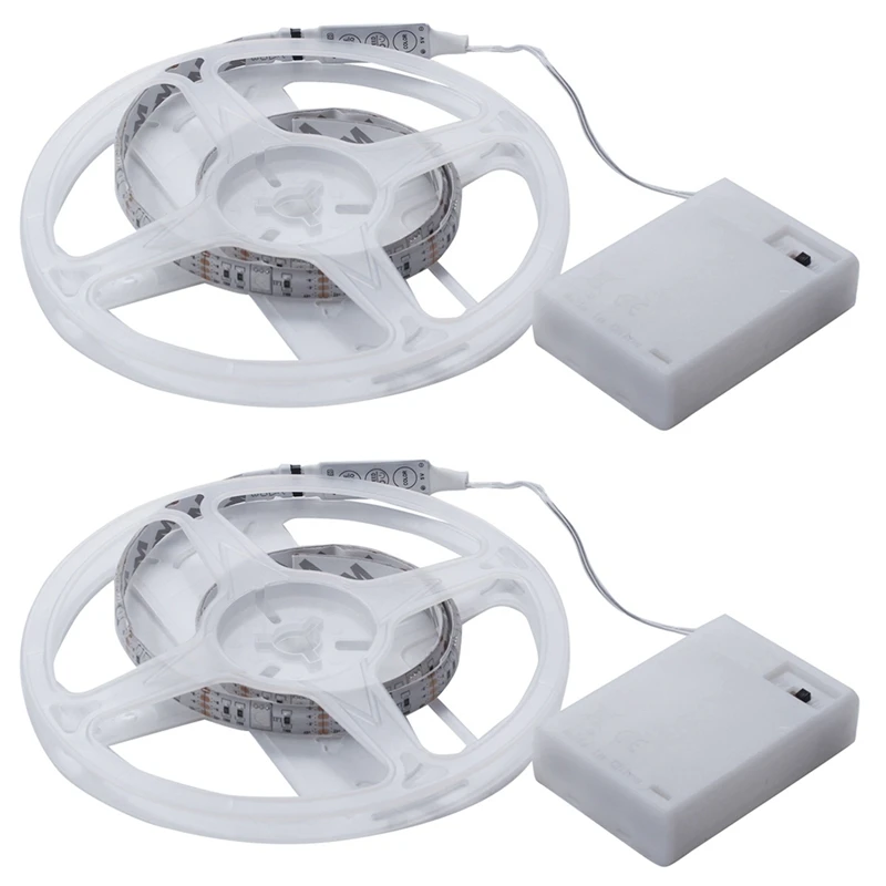 

2X 4.5V Battery Operated 50Cm Rgb LED Strip Light Waterproof Craft Hobby Light