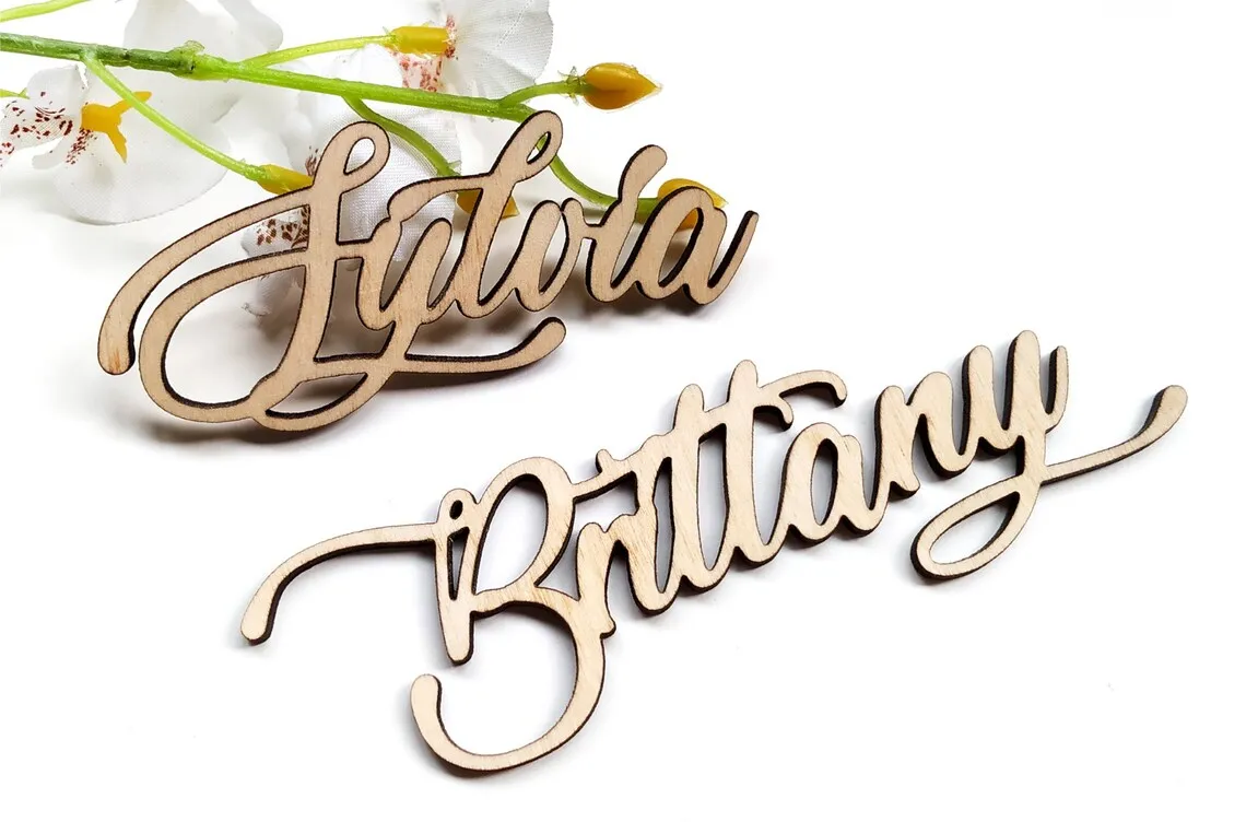 

Table name signs, Plate name, Wood table name, Wedding table place, Guest names, Place settings names, Table name tag Laser cut
