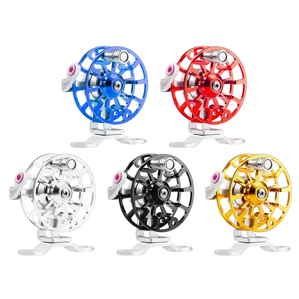 

1 Piece All Metal Hollow Design Fly Fishing Reel, Modifiable Fish Buckle Wire Rope Storage Front Hitting Wheel 5 Colors Optional
