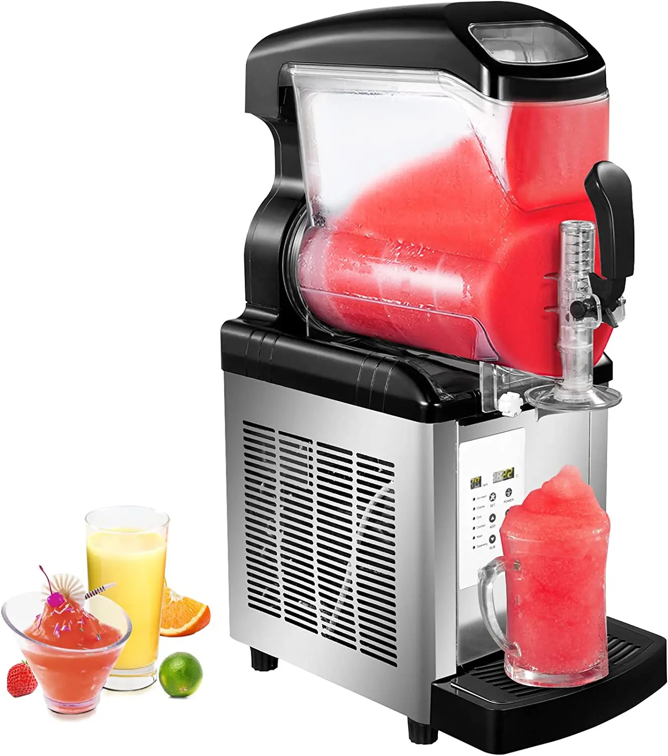 VEVOR Commercial Slushy Machine, 6L/1.6 Gal Food-Grade PC Ta