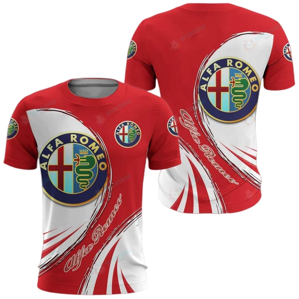 

F1 T-Shirts Formula One Alfa Romeo Team Racing Car 3D Print Men Women Fashion Oversized O-Neck T Shirt Kids Tees Tops Jersey
