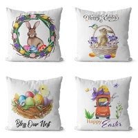 easter decorations for home easter pillow cover easter egg rabbit linen cushion cover sofa office car pillowcase easter decor