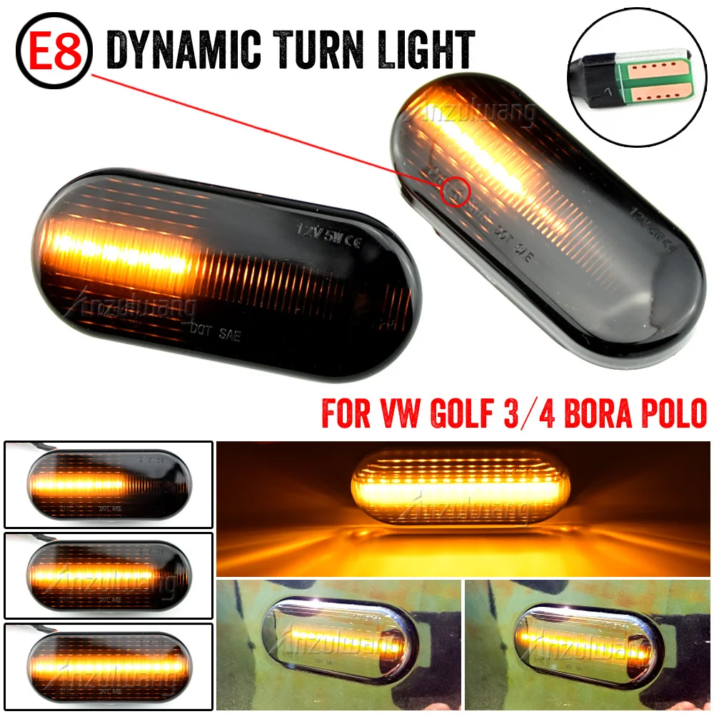 

Smoked Lens Amber LED Side Marker Turn Signal Lights For Volkswagen MK4 Golf 3 4 Jetta Bora Lupo B5/B5.5 Passat Beetle GTI R32