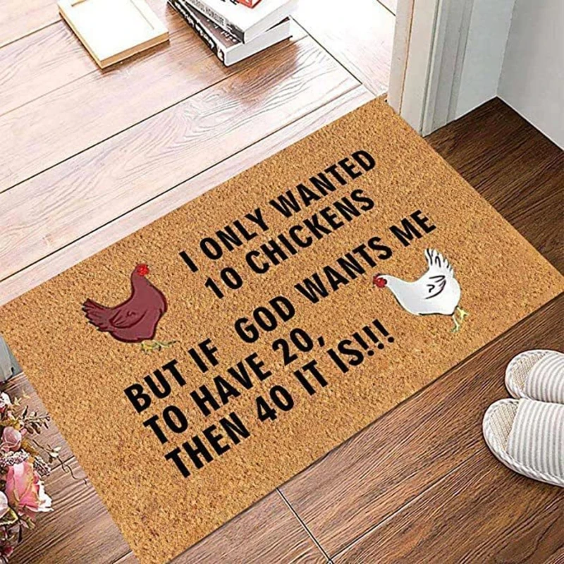 

Funny Chicken Door Mat Indoor Outdoor Entrance Foot Mat Rugs Kitchen Decorations