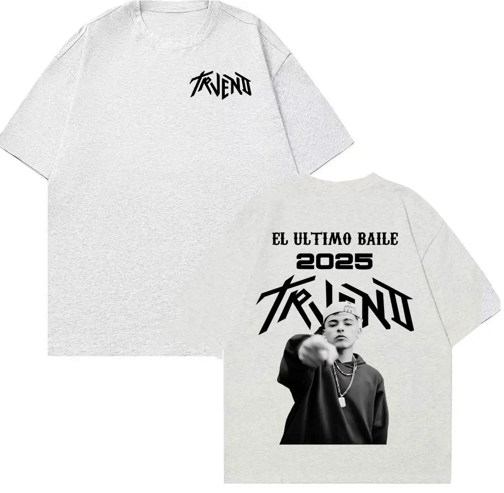 Фото Рэпер Trueno El Ultimo Balie 2025 World Tour Футболка Мужчины Женщины Harajuku Хип-Хоп Негабаритные футболки Повседневная удобная свободная футболка №5