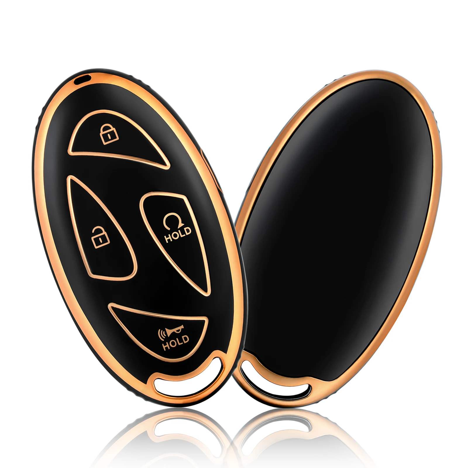 5-кнопочный брелок для ключей прочный мягкий защитный чехол из ТПУ с золотой