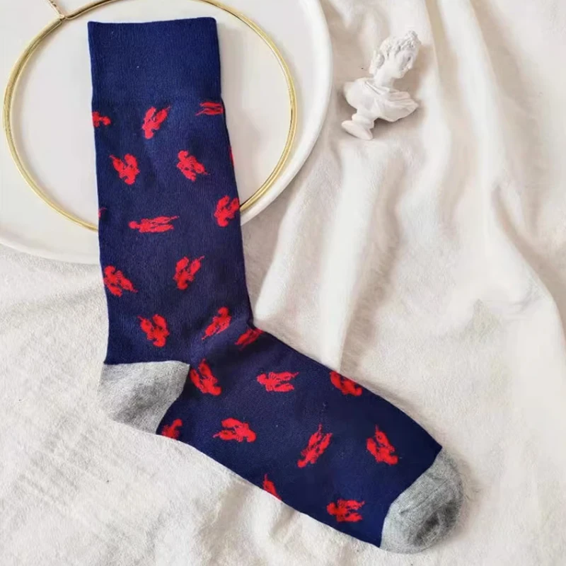 Men's Colorful Casual Socks Happy and Funny Socks 1 Pair Printed Unisex Fashion Male Sox Combed Cotton Socks EU 38-45 Size