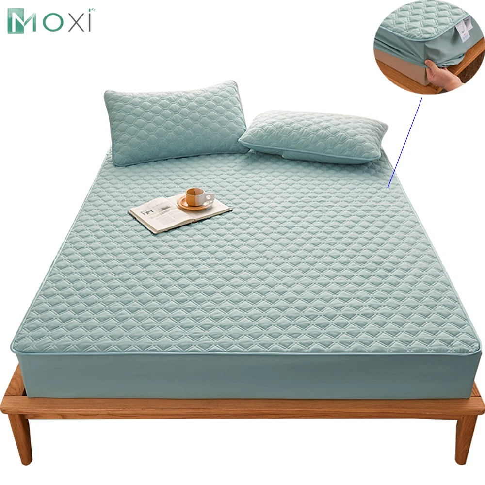

100% Polyester Comfortable Sleep Mattress Protector Cover with Elastic Band Bed Sheet Skin-friendly Durable Bed Cover Queen King