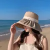 Women's bucket Solid bow style summer sun Travel Beach Hat 2
