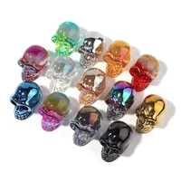 2550mm glass lampwork skull beads colored glaze loose bead accessories for jewelry making necklace diy room ornament no hole