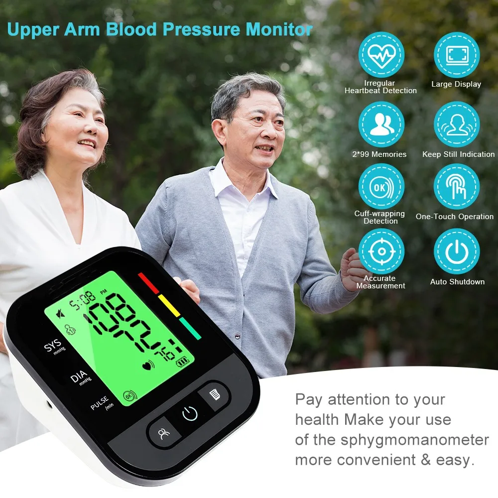 

Zeyasen 2023 Upgrade Blood Pressure Monitor Fast Shipping Backlight 22-48cm Large Arm Big Cuff LCD Automatic Type C Connection