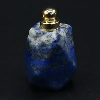 natural stone lapis lazuli perfume bottle pendant diffuser for jewelry making diy necklace accessories charms gift decor 15x30mm