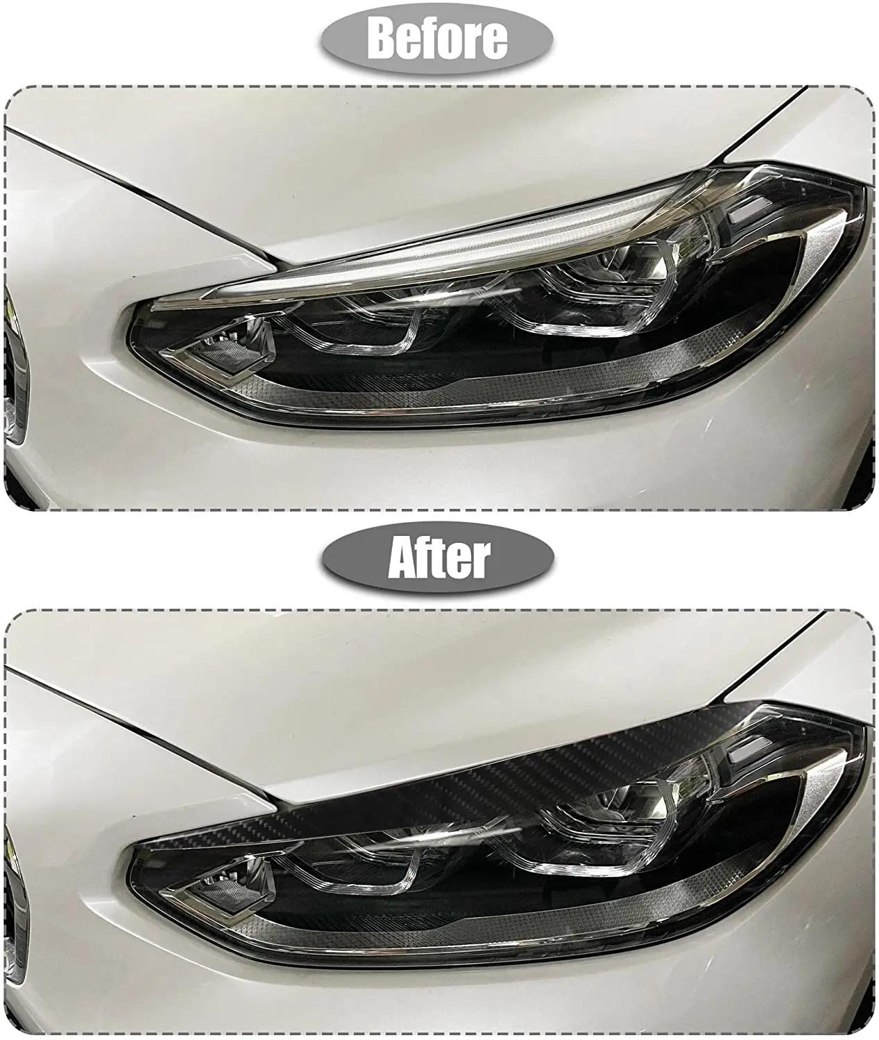 2 шт автомобильные брови фары века обложка углеродного волокна наклейки декорирования стайлинг наклейки для BMW 3 Серии 13-19 F30 on.