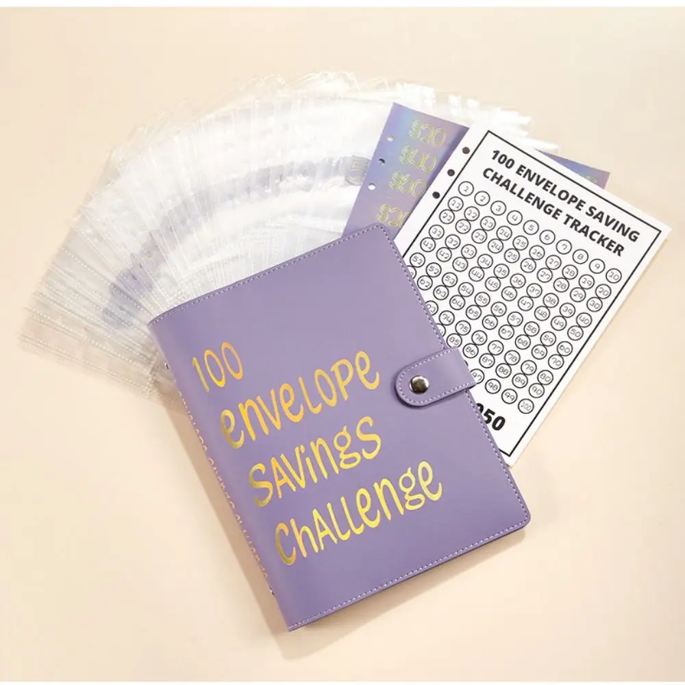 Спасите $5050 планирование 100 конвертов переплетчик мягкая искусственная кожа 6