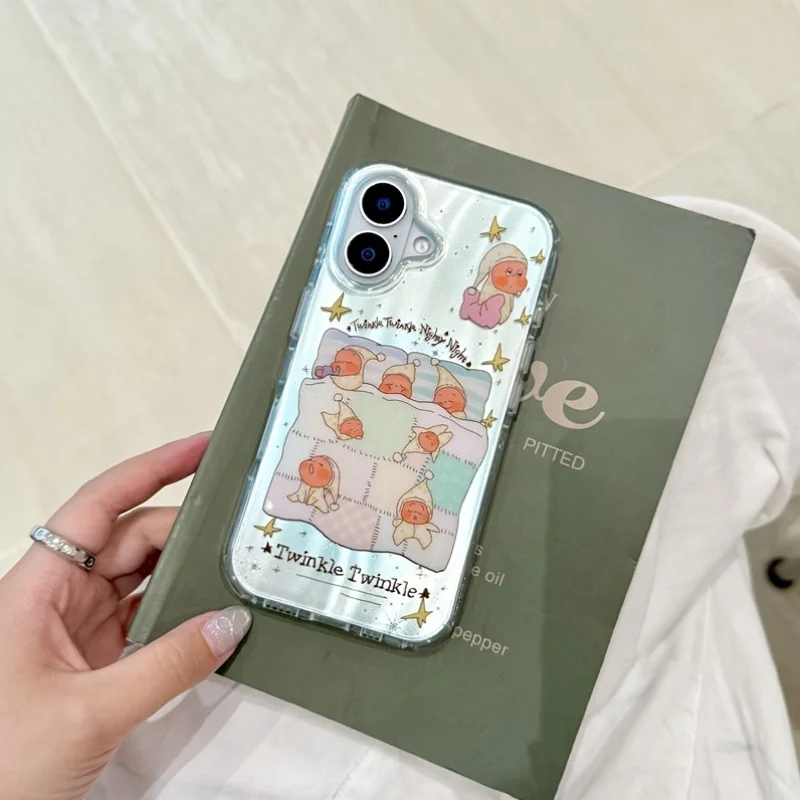 Фото Чехол для телефона Cute Sleepy Twinkles Twinkles для Samsung Galaxy S25 S24 S23 S22 S21 FE Ultra Plus 4G 5G с текстурой перьев, задняя крышка №3